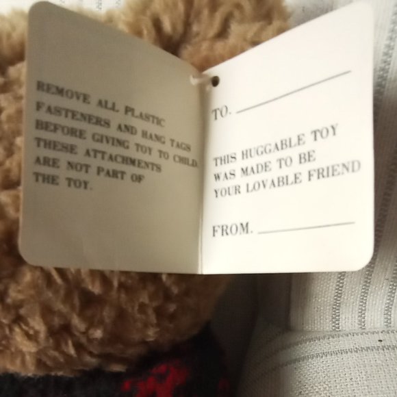 'CHRISHA' Plush Teddy wearing Woolrich sweater EUC - Picture 5 of 7